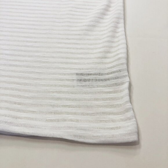 Gap Striped Semi Sheer Lightweight T-shirt Sz L Sleeveless V-Neck Cotton Blend - Picture 7 of 14